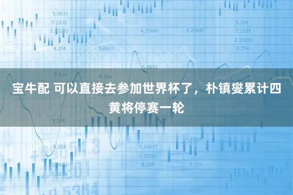 宝牛配 可以直接去参加世界杯了，朴镇燮累计四黄将停赛一轮